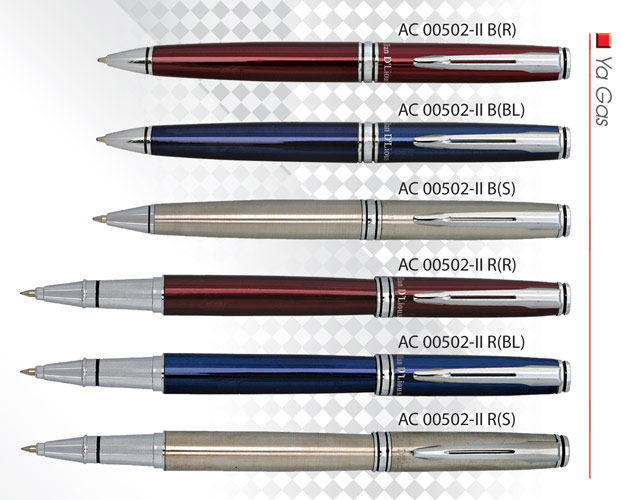 Available Colours: Red, Black, Silver Remarks: Available in Ball pen (AC00502-IIB) or Roller Pen (AC0002-IIR)