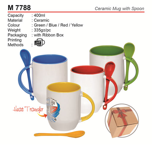 Ceramic Mug with Spoon (M7788)