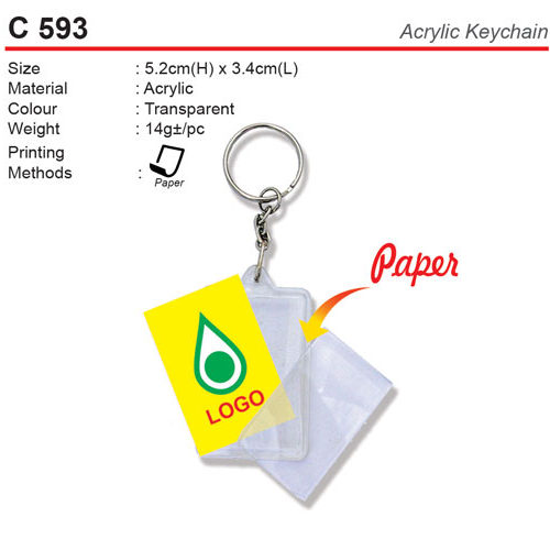 Rectangular Plastic Keychain (C593)