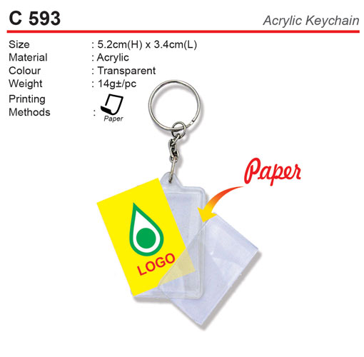 Rectangular Plastic Keychain (C593)