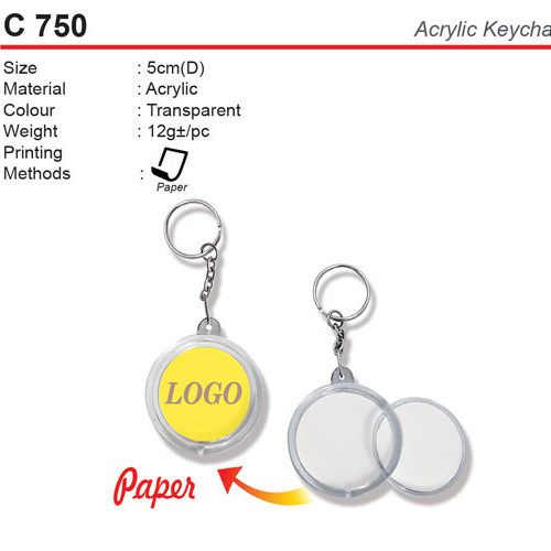Rectangular Plastic Keychain (C593)