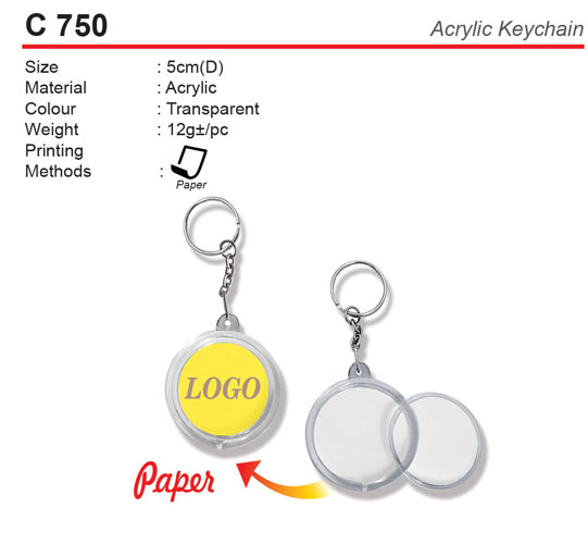 Rectangular Plastic Keychain (C593)