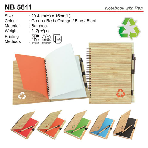 Bamboo Notebook with pen (NB5611)