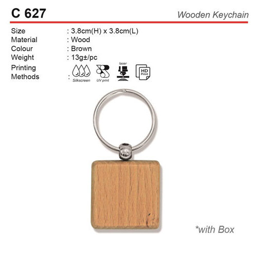 Square Wooden Keychain (C627)