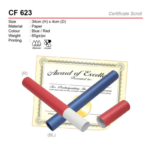certificate scroll CF623