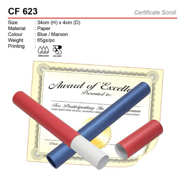 certificate scroll CF623