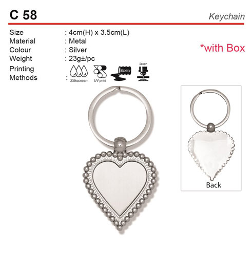 Love Shape Metal Keychain (C58)