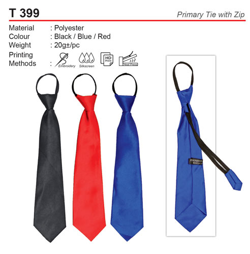 School Tie with Zip (T399)