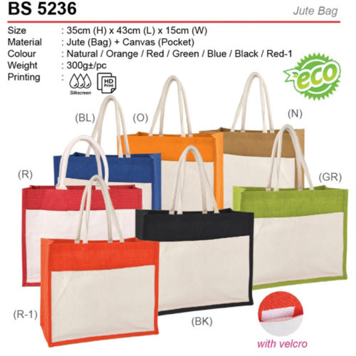 A3 Size Jute Bag with Pocket (BS5236)