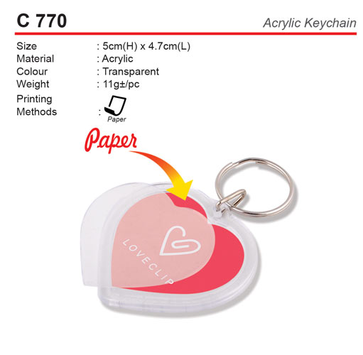 Love Shape Plastic Keychain (C770)