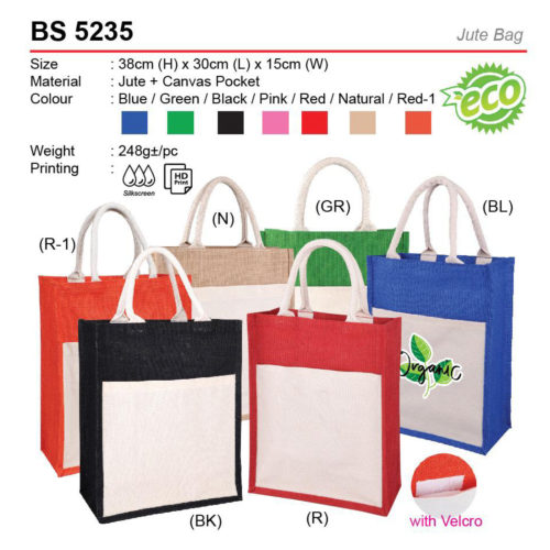 Jute Bag with pocket (BS5235)