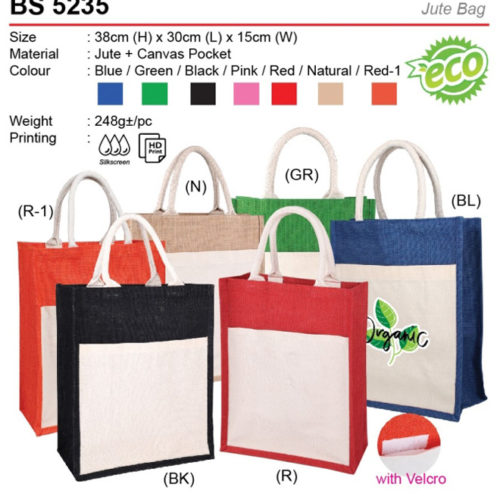 Jute Bag with pocket (BS5235