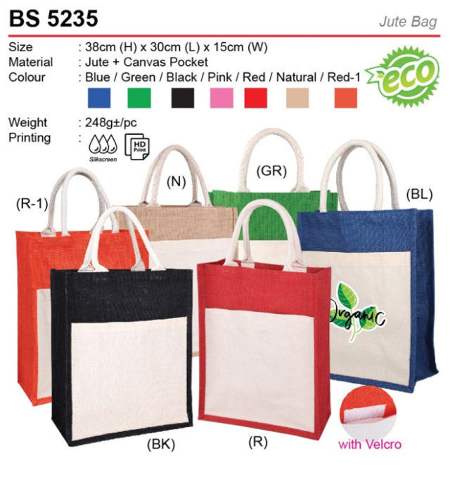 Jute Bag with pocket (BS5235