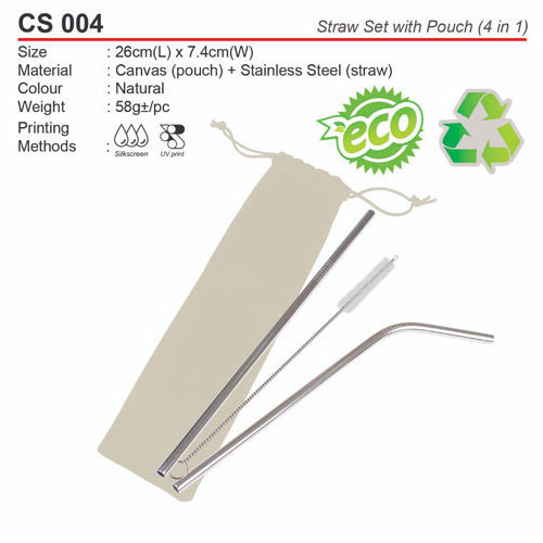 Metal Straw with pouch (CS004)