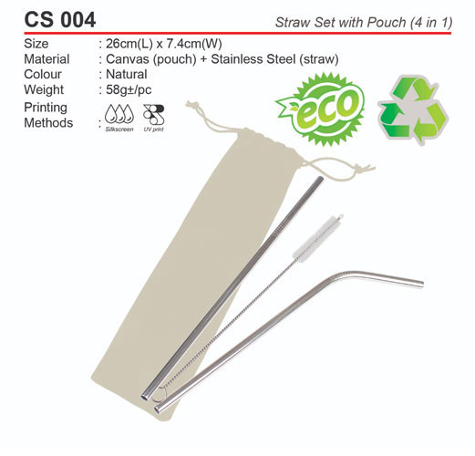 Metal Straw with pouch (CS004)