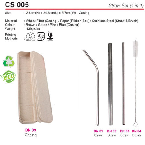 Metal Straw Set with Box (CS005)