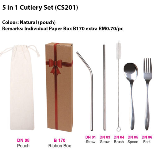 5 in 1 Straw set with pouch (CS201)