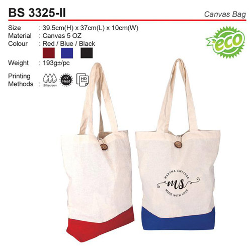 Canvas Bag with Button (BS3325-II)