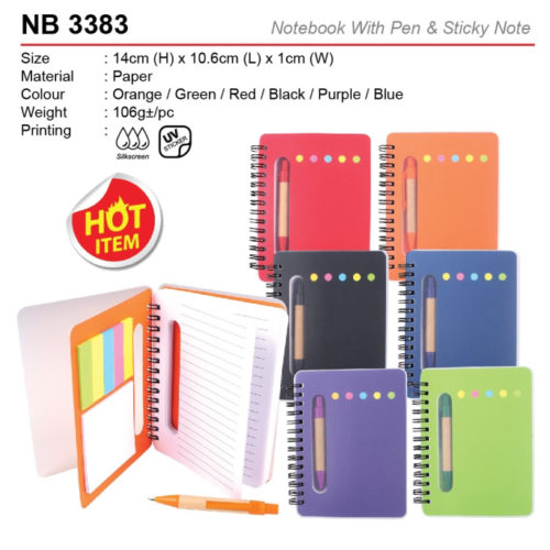 Notebook with pen & sticky note (NB3383)