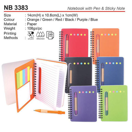 Notebook with pen & sticky note (NB3383)