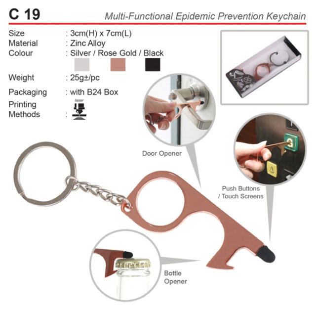 Covid 19 Prevention Keychain (C19)
