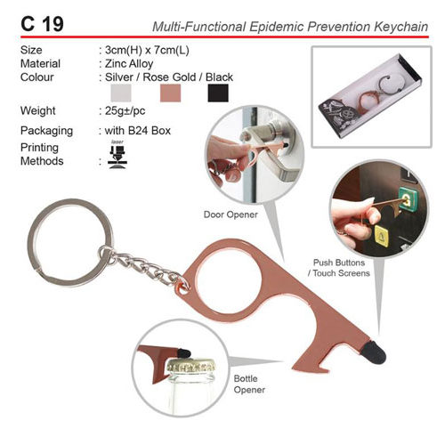 Covid 19 Prevention Keychain (C19)