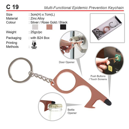 Covid 19 Prevention Keychain (C19)