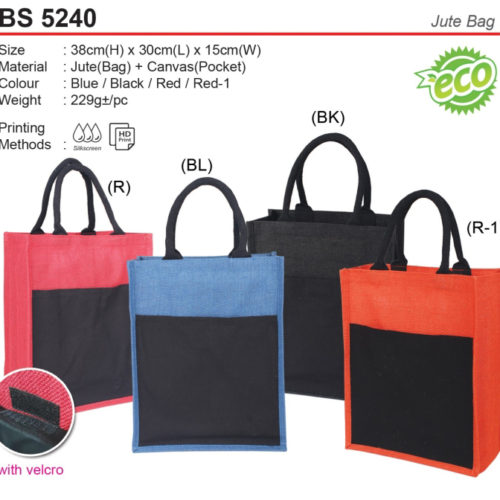 Jute Bag with Pocket (BS5240)