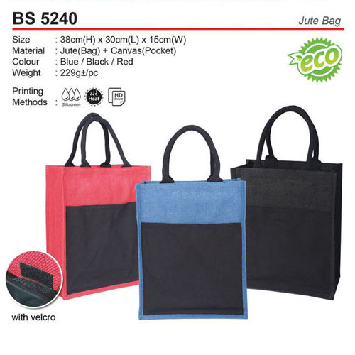 Jute Bag with Pocket (BS5240)