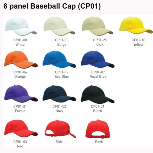 6 Panel Cotton Cap (CP01)