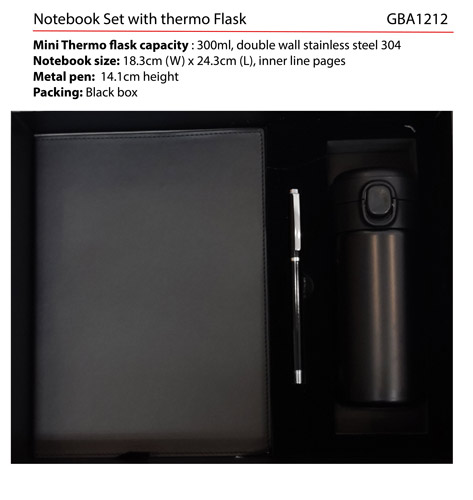 Notebook set with thermo flask (GBA1212)