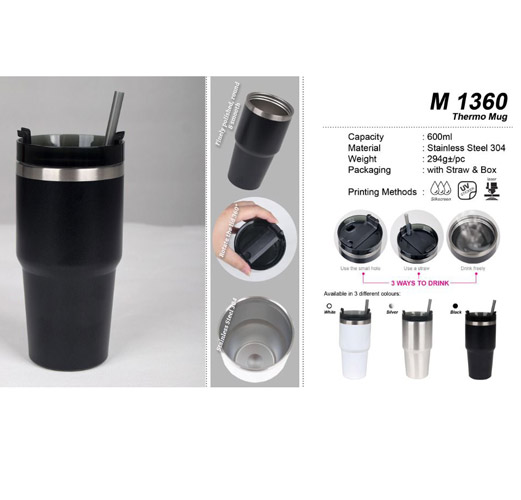 Thermo Mug with straw(M1360)
