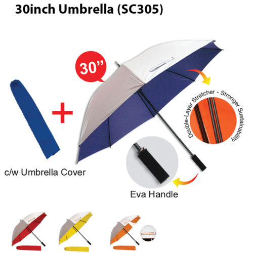 30 inch umbrella with silver coated (SC305)