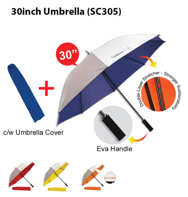 30 inch umbrella with silver coated (SC305)