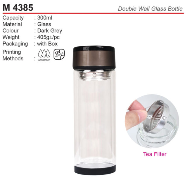 Double Wall Glass Bottle (M4385)