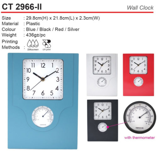 Wall Clock with Thermometer (CT2966-II)