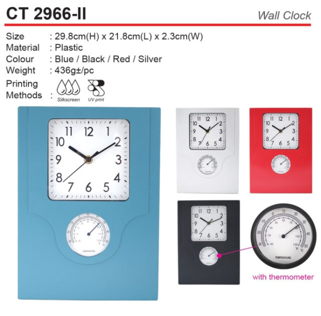 Wall Clock with Thermometer (CT2966-II)
