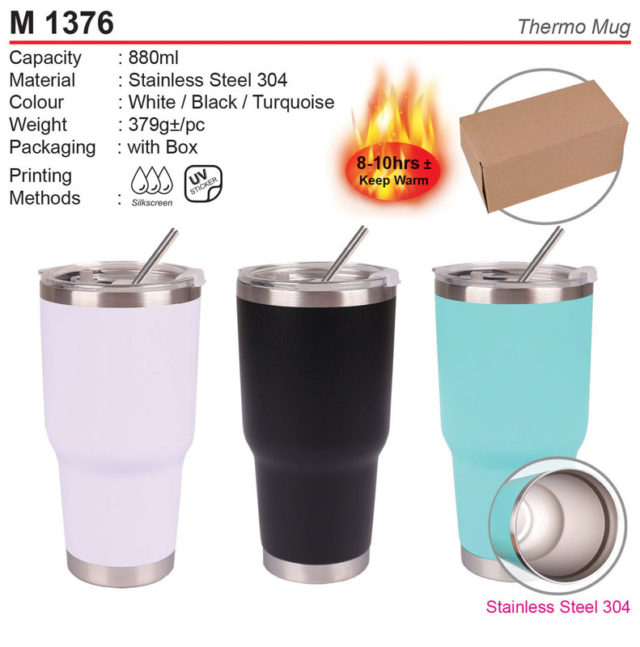 Thermo Mug with Straw (M1376)