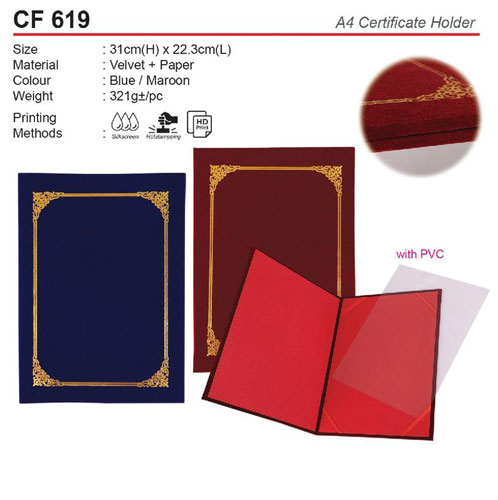 Velvet Certificate Holder (CF619)