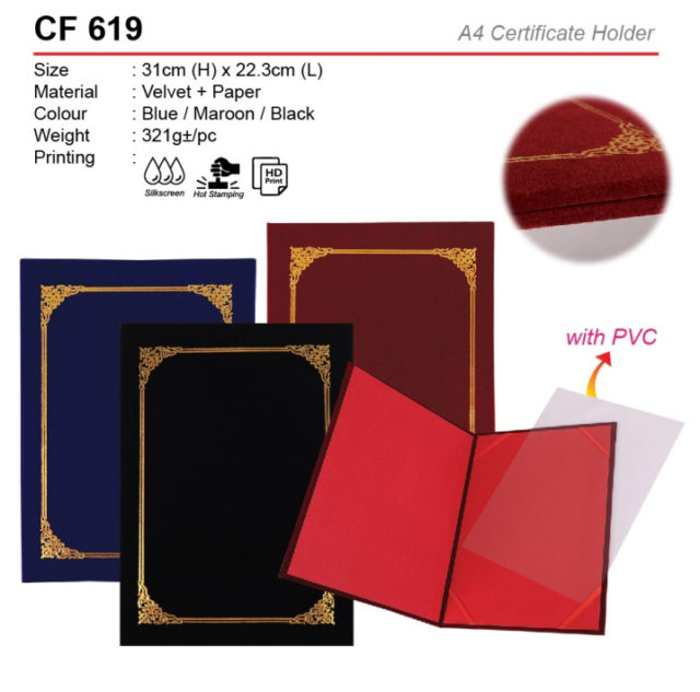 Velvet Certificate Holder (CF619)