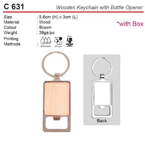 Wooden Keychain with Bottle Opener (C631)