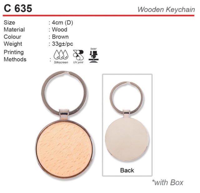 Round Wooden Keychain (C635)