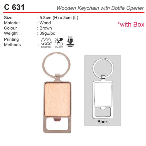 Wooden Keychain with Bottle Opener (C631)