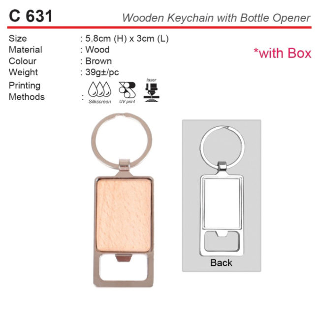 Wooden Keychain with Bottle Opener (C631)