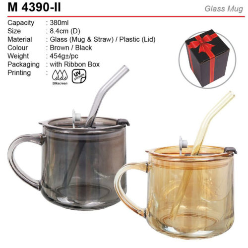 Glass Mug with Straw (M4390-II)
