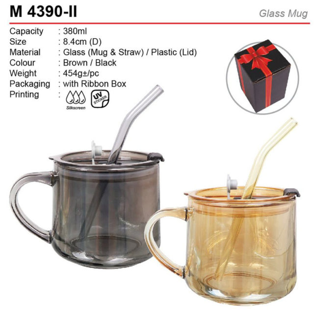 Glass Mug with Straw (M4390-II)