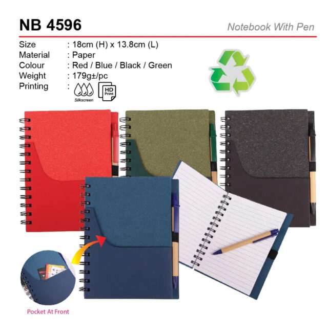 eco notebook with pocket NB4596