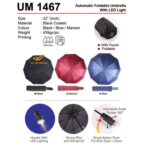 foldable umbrella with light UM1467