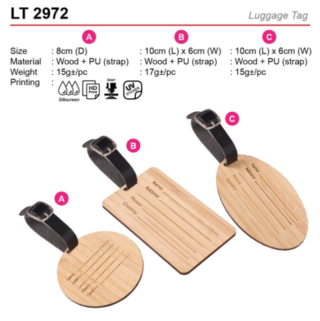Wooden Luggage tag (LT2972)