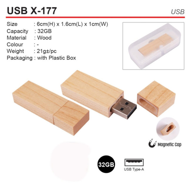 Wooden Thumb Drive (USB X-177)